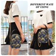 thumbnail image 6 of FORMRS Crossbody Bag for Women Quilted Travel Shoulder Cell Phone Purse with Chain Strap Handbag, Blue Peacock Feathers Pattern, 6 of 7