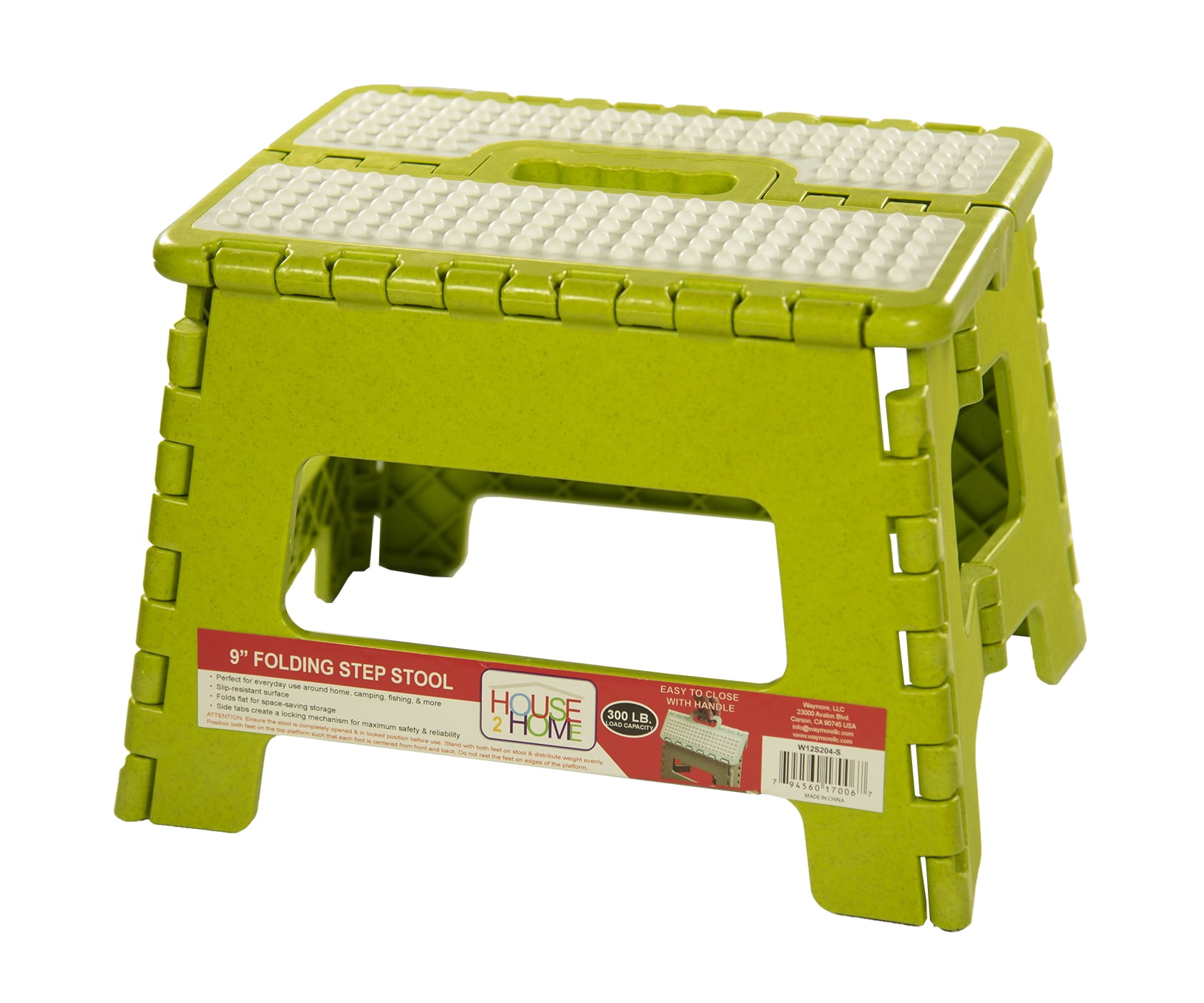 House 2 Home 8.5" Plastic One Step Folding Step Stool Sage Color and