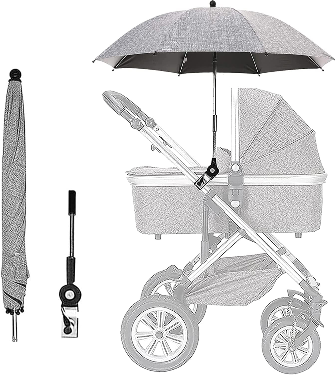 Baby Stroller Parasol, Universal Umbrella with Clamp, 360 Degree