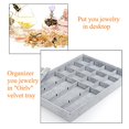 thumbnail image 2 of 24 Grid Ice Velvet Jewelry Drawer Organizer Tray Stackable Jewelry Trays Removable Dividers for Rings Earring Storage Display, 2 of 2