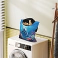thumbnail image 2 of ZIATUBLE Ocean Dolphins Clothespin Bag Holder Washable Hanging Clothespin Bag with Two Snap Buttons Reusable Hanging Can Storage Organizer Pantry Stretch Clothespin Bag Holder, 2 of 7