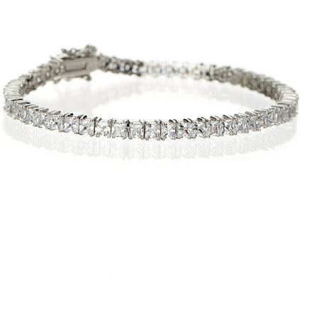 Pori Jewelers Princess-Cut CZ Sterling Silver Tennis Bracelet