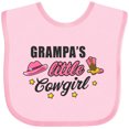 thumbnail image 3 of Inktastic Grampas Little Cowgirl with Cowgirl Hat and Boots Girls Baby Bib, 3 of 4