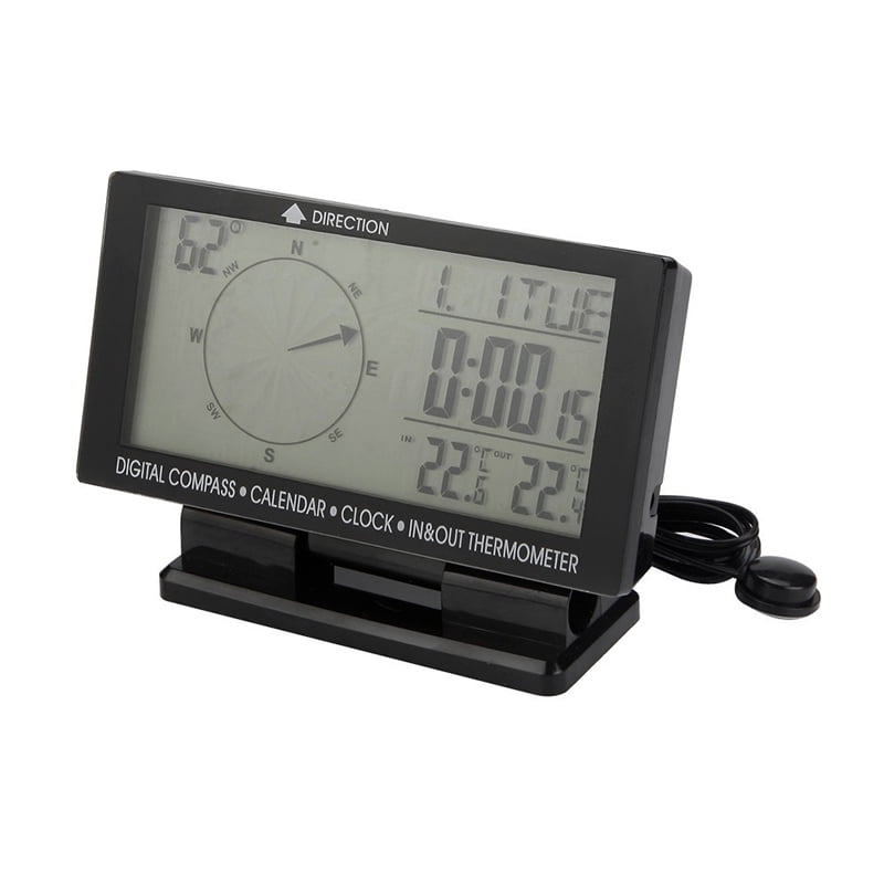 Auto Compass Adjustable Dashboard Compass Auto Temperature Gauge 