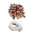 thumbnail image 1 of 100pcs Redondas de Madera DIY Regalo Cadena Collar Joyas Perlas 12mm + 5mm 10 Metros Cuerda Hilo de Sunnimix Cuentas de madera, 1 of 8