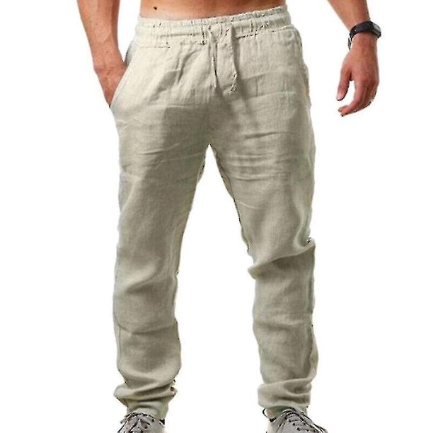 Pantalones casuales para hombre Harem de verano Yoga Pantalones sueltos Pantalones de lino de algodón