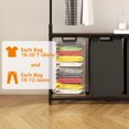 thumbnail image 3 of LENLN Large Laundry Hamper with Clothes Rack Hanging Bar, 3 Section Pull-Out & Removable Sorter Bags, Freestanding Laundry Basket Organizer for Bathroom, 3 of 7