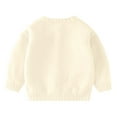 thumbnail image 3 of Luogg Girls' Sweater Autumn And Winter Knitted Baby Cardigan Pure Children's Foreign Style Solid Color Foreign Style Top (1Y 5Y) Girls Christmas Sweaters Size 3-4 Years, 3 of 4