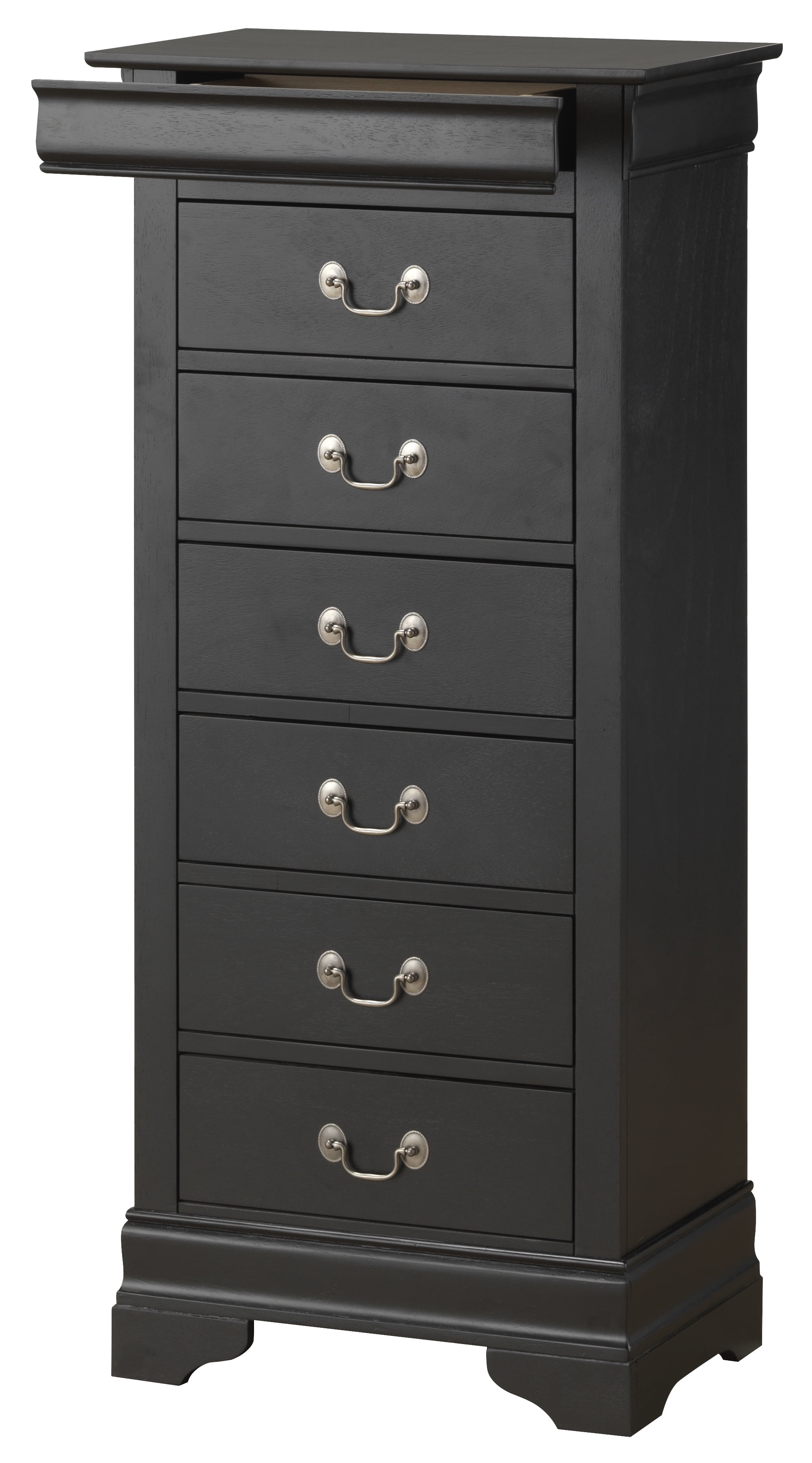Glory Furniture Louis Phillipe Lingerie Chest in Black Color
