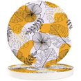 thumbnail image 1 of POGLIP Tropical Plants Simple Lines Set of 6 Car Coaster for Drinks, Absorbent Ceramic Stone Coasters Cup Mat with Cork Base for Home Kitchen Room Coffee Table Bar Decor, 1 of 5