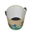 thumbnail image 3 of Balery Colorful Plants And Insects Round Laundry Basket with Handles Waterproof Freestanding Laundry Hamper for Clothes Toys in the Dorm and Family-Small, 3 of 8