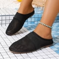thumbnail image 2 of Mujeres Zapatillas de Verano de Moda Casual Transpirable Malla de Punto Cabeza Redonda Cerrada-Dedo Del Pie Deslizamiento en Mulas con Correa Elástica Tela de Malla Negra, 2 of 9