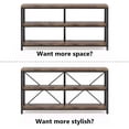 thumbnail image 3 of Rustic Console Sofa Table, 3 Tiers Industrial Narrow Long Sofa Table with Shelves for Hallway, Entryway, Living Room, 55 Inch, 3 of 8