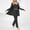 Black, variant on Women's Pajama Sets Plus Size Solid Color Casual Loose Three-Piece Pajama Set