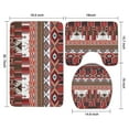 thumbnail image 3 of Red Boho Tribal Diamonds and Rectangles Pattern Bathroom Rugs Sets 3 Piece,Toilet Cover Set,Absorbent Non Slip Bathroom Mats Sets with U-Shaped Contour Rug Toilet Rug Set, 3 of 5