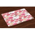thumbnail image 1 of Ambesonne Floral Place Mats Set of 4, Bloom Bouquet Romance, Standard Size, Pink Grey, 1 of 4