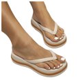 thumbnail image 7 of enyan Mens Flip Flops Women's Flat Sandals Fashion Slides With Soft Leather Slippers for Summer,Beige,Size 7.5, 7 of 7