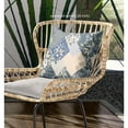 thumbnail image 4 of Fall Patch Snowflowers Throw Fabric Pillow in Gray Blue Navy 16x16, 4 of 7