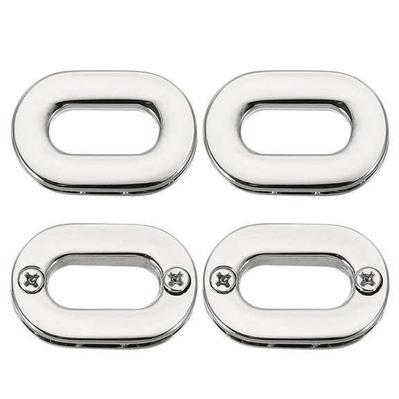 Uxcell 4Pcs Screw Together Grommets, 5/8 inch Alloy Screw-in Oval Eyelets Grommets Bag Loop Curtain Grommets for DIY Sewing Clothes Leather Handbag Replacement, White