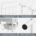 thumbnail image 4 of Yaheetech Classic Iron Platform Bed Frame with High Headboard and Footboard, King, White, 4 of 7