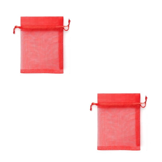 Kenally 50 Uds. Bolsa de malla ligera y duradera de tela para frutas con cierre de cordón bolsa de protección de frutas bolsa a prueba de rojo 10*12 CM 2Conjunto