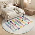 thumbnail image 4 of Round Area Rugs 4Ft, Colorful Fish Coastal Non-Slip Washable Circle Rugs Carpet, Nautical Summer Ocean Sea Rustic Indoor Outdoor Rug Floor Mats Throw Runner for Bedroom Living Room Bathroom, 4 of 8