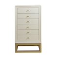 thumbnail image 1 of Home Fare Armoire à Bijoux Moderne à Six Tiroirs en Blanc et Or, 1 of 7