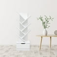 thumbnail image 3 of OULII 1Pcs Solid Wood Bookcase White Wooden Multi Layer for Living Room Design, 3 of 8
