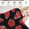 Throw Blanket Beef Steaks Meat Cuts Chalk Boar1 Blanket Soft Flannel