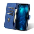 thumbnail image 3 of Premium Wallet Case for iPhone 14 Pro Max, Luxury PU Leather Flip Folio Cover with Card Slots Holder + Kickstand + Magnetic Clasp Glossy Case Soft Silicone Shockproof Protection Case, Blue, 3 of 8