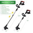 thumbnail image 4 of Cordless Weed Wacker Brush Cutter String Trimmer Electric Grass Trimmer 21V Lawn Trimmer Adjustable Handle Grass Cutter Machine w/Wheels 2 Battery 1.5Ah for Lawn Care, 4 of 12