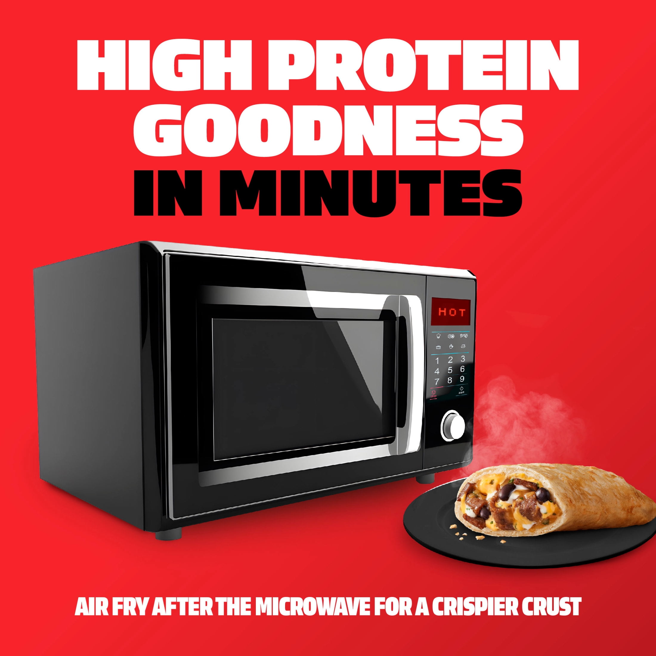 High Protein Barbacoa Style Beef, Air Fryer Food, Frozen Sandwich, 1 XL Sandwich  6.75 oz