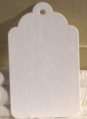 no strings 2 7/8" x 1 3/4" MD8 Merchandise Tags #8 Scalloped Hole 1000 Count 