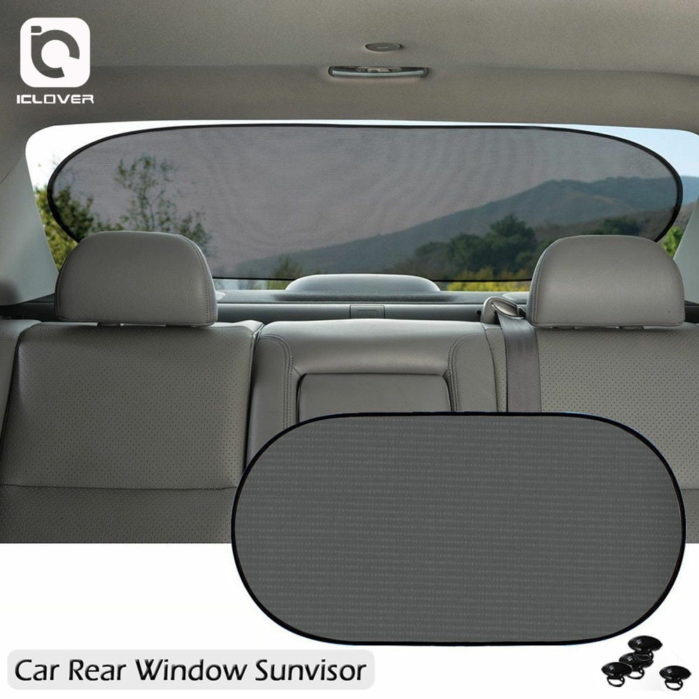 Car Sun Shade,iClover UV Protection Folding Auto Rear Window Sunshade, 39 x 20 Inch Universal