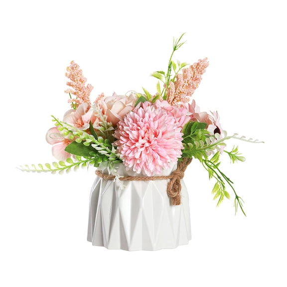 Artificial Hydrangea Flower in Pot Artificial Flower Bonsai Potted Silk Fake Flowers Plants Arrangement for Wedding, Centerpiece, Living Room, Desk, Office, Shelf Decor