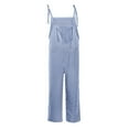 thumbnail image 4 of Lisingtool Womens Overalls Fashion Women Pocket Bandage Sleeveless Jumpsuit Stripe Bodysuit Playsuit Romper Jumpsuits for Women Dressy Blue, 4 of 6