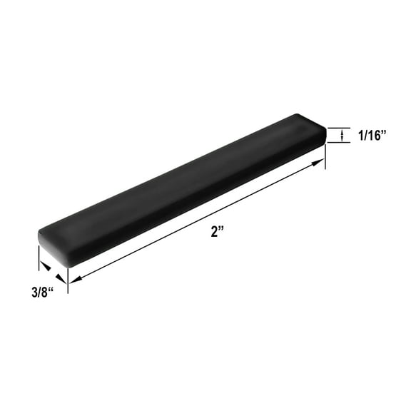 Gordon Glass™ 1/16" x 3/8" x 2" Black Neoprene Setting Blocks - 50 Pack