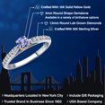 thumbnail image 2 of Gem Stone King 925 Silver and 10K Yellow Gold Blue Tanzanite and Lab Grown Diamond Engagement Ring for Women | 0.48 Cttw | Round 4MM | Gemstone December Birthstone | Size 8, 2 of 6
