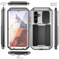 thumbnail image 6 of Case for Samsung Galaxy S25 Plus,Decase Military Grade Shockproof Phone Case Built-in Front Screen Protector Heavy Duty Slide Camera Cover Magnetic Full Body Protective Stand Case - Silver, 6 of 7