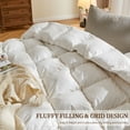 thumbnail image 4 of Teler Goose Feather Down Comforter Twin Size, Soft Feather Down Duvet Insert with Corner Tabs All Season Bed Comforter(68"x90",White), 4 of 8