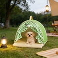 thumbnail image 4 of Pet Tent | Breathable Mesh Summer Cat Bed for Small Dogs | Foldable Portable Arc Design Pet Shelter | Lightweight Indoor Outdoor Cooling Resting Area, 4 of 6