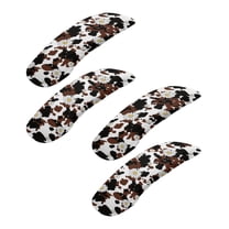 SCRAWLGOD Set of 4 Removable Office Chair Arm Covers Anti-Dust Computer Chair Armrest Slipcovers Washable Breathable Chair Arm Slipcovers Pads, Cow Print Daisy Brown Black White