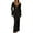 Black, variant on Womens V Neck Crochet Maxi Dress Bell Sleeve Bodycon Long Summer Dress Hollow Out Beach Vacation Cover Up