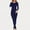 Blue, variant on Two Piece Thermal Underwear Set for Women, Fleece-Lined Base Layer Cold Weather Sweatsuit