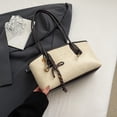 thumbnail image 3 of Yucurem Vintage Shoulder Bags for Women, Trendy Leather Hobo Handbag with Pendant for Work Travel (Beige), 3 of 7