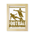 thumbnail image 1 of Brown Football Player Slide Tackle Desktop Adorn Photo Frame Display Art Painting Wooden, 1 of 3