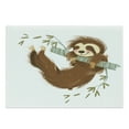 thumbnail image 1 of Sloth Cutting Board, Happy Cheerful Animal Swinging on Tree Branch Hand Drawn Cartoon Illustration, Decorative Tempered Glass Cutting and Serving Board, Large Size, Brown Khaki Grey, by Ambesonne, 1 of 1
