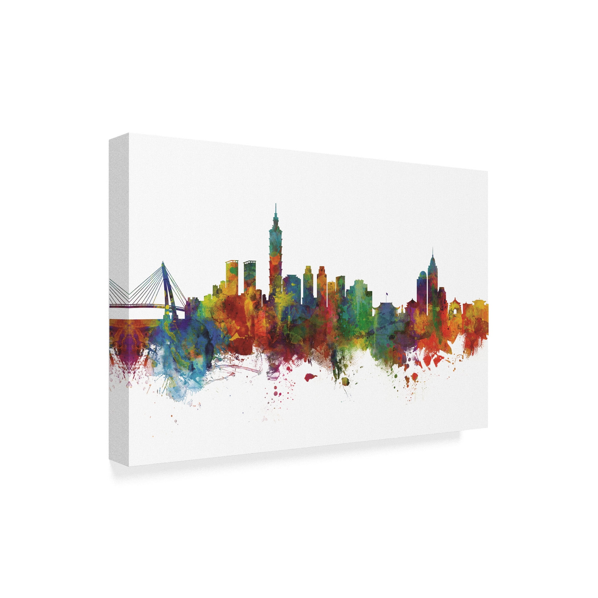 Trademark Fine Art 'Taipei Taiwan Skyline II' Canvas Art by Michael Tompsett