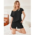 thumbnail image 6 of Ekouaer Womens Lounge Sets Comfy 2 Piece Sleepwear V Neck Cute Pajamas Shorts Set for Summer Pjs, 6 of 7