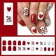 thumbnail image 3 of Uñas Cortas Cuadradas Brillantes Color Dulce Corazón Diseño 24 Piezas Wearable Nails Art, 3 of 8